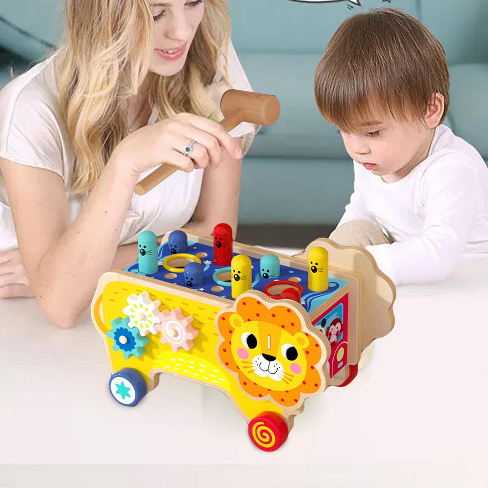 8 in 1 Wooden Montessori Whack Mole Game Motor Skill Toys I952630