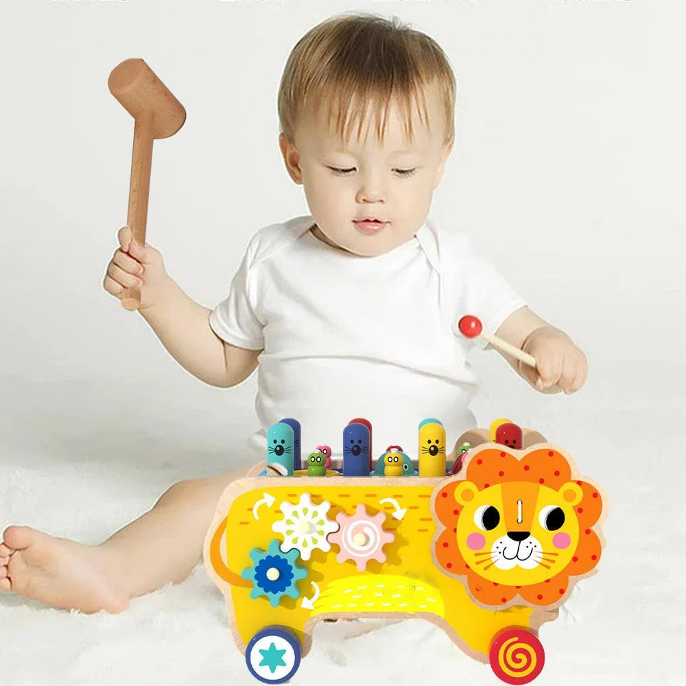 8 in 1 Wooden Montessori Whack Mole Game Motor Skill Toys I952630