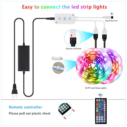 25FT RGB LED Strip Lights with 44 Keys IR Remote N420948