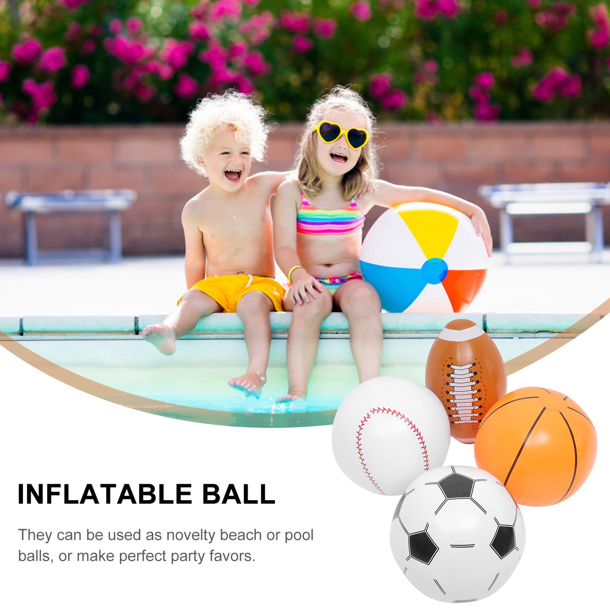 4 Pcs Inflatable Beach Ball Pool Toys C645