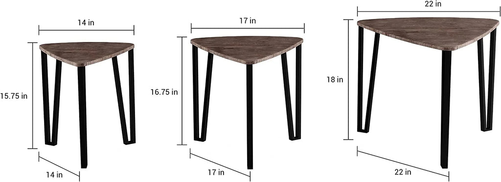Set of 3 Woodgrain Nesting Tables A567169