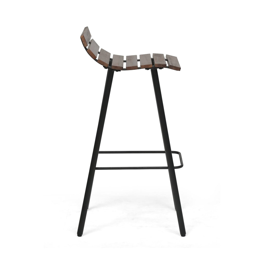 Set of 2 Wooden Barstool Dark Brown Y599838