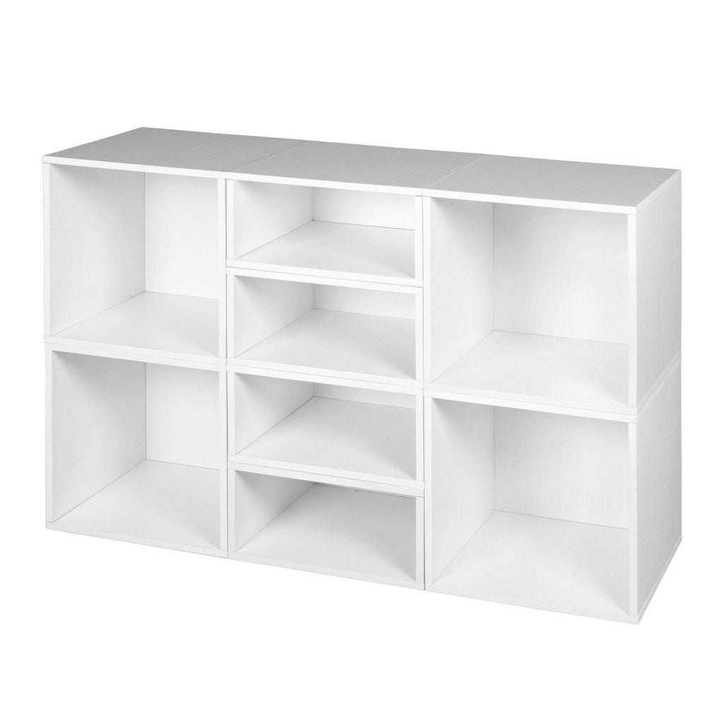 White Wood Grain/Black Storage Set with Foldable Storage Bins M69054