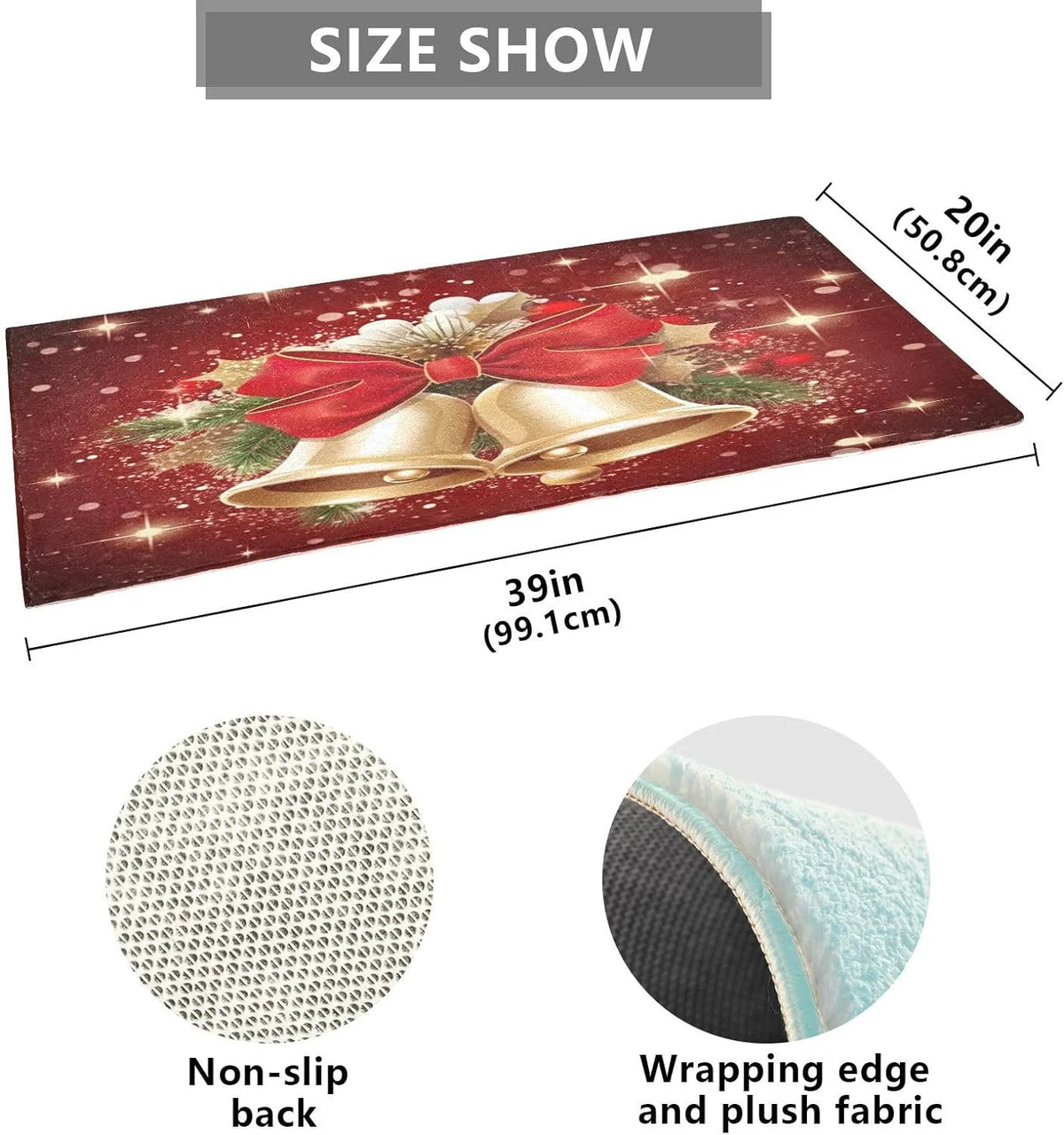 Non Slip Quick Dry Shaggy Bath Mat 39x20 in J514491