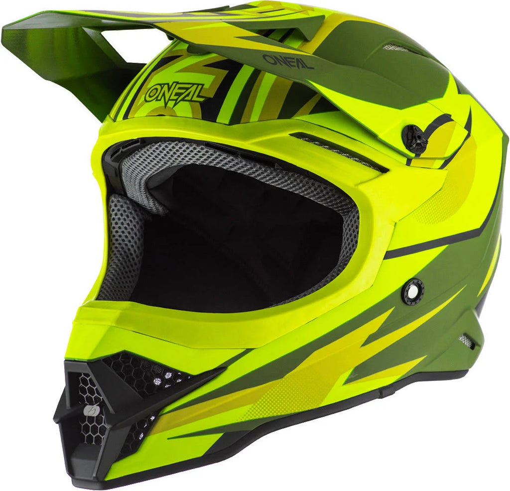 Motocross Helmet, green-yellow, Size S J291
