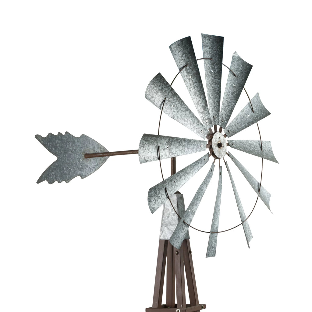 Galvanized Metal Kinetic Windmill A298