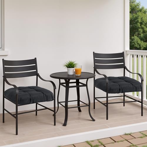 Water-Repellent Outdoor Chair Cushions Set of 2, 19”X19” Tufted Seat Cushions W50135