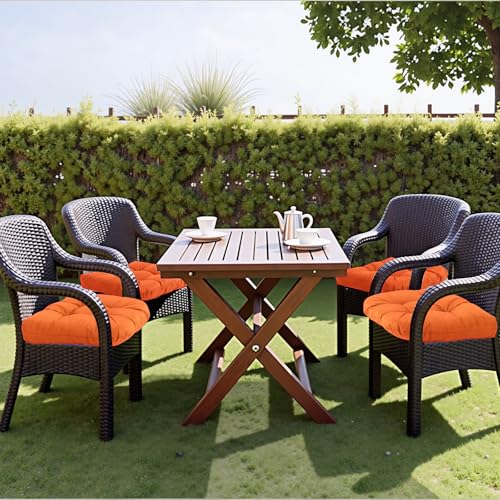 Water-Repellent Outdoor Chair Cushions Set of 2, 19”X19” Tufted Seat Cushions W50135