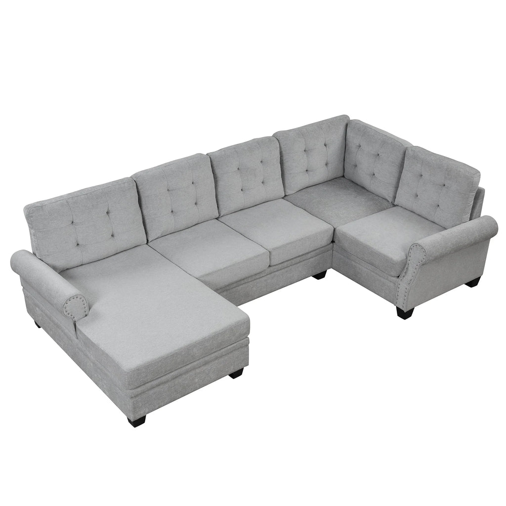 Gray U-Shaped Sectional Sofa G499