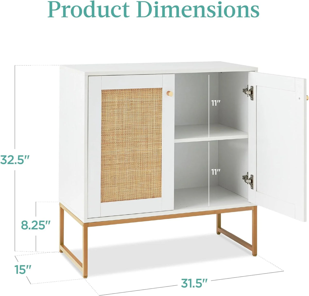 White 2-Door Rattan Storage Cabinet P2689