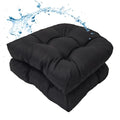 Water-Repellent Outdoor Chair Cushions Set of 2, 19”X19” Tufted Seat Cushions W50135