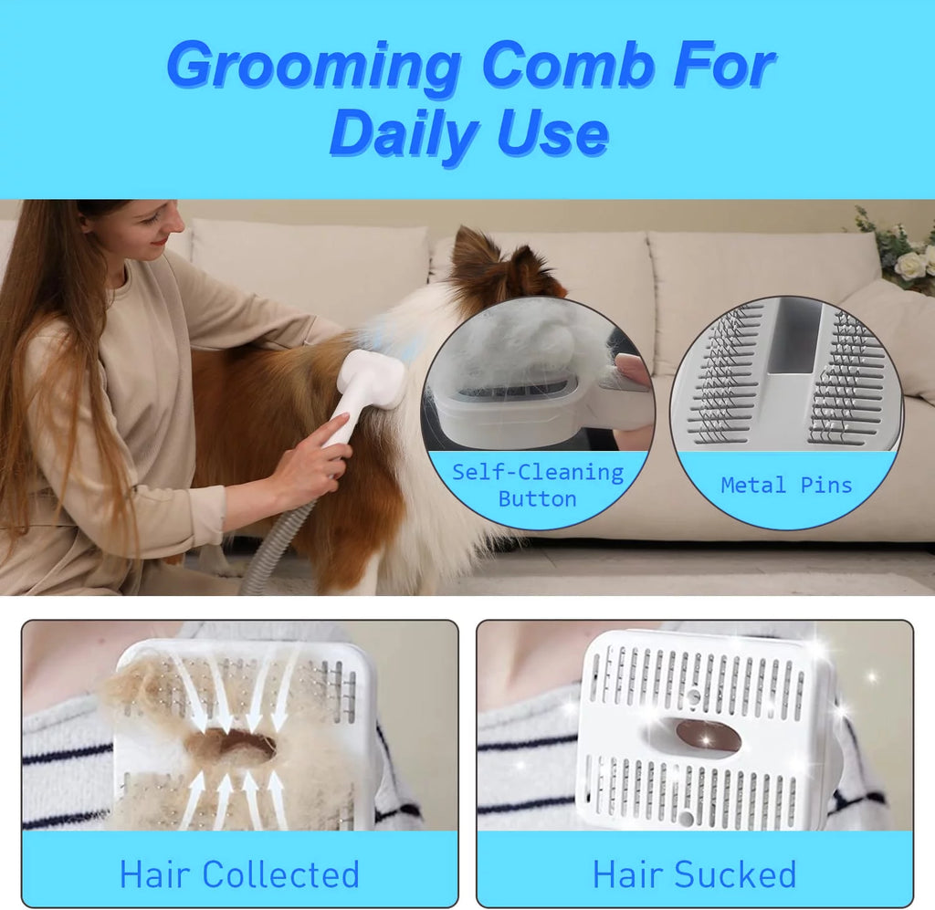 Pet Grooming Kit & Vacuum, 5 in 1, 2L Dustbin T150