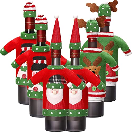6 Sets Christmas Wine Bottle Cover and Hats B99652