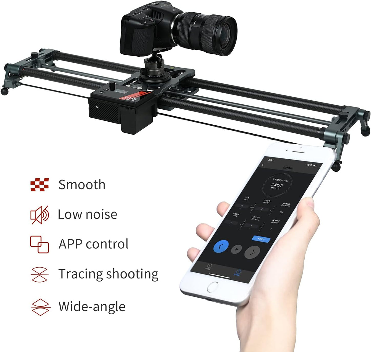 Motorized Camera Slider 80cm Carbon Fiber Loads up to 20kg F164499