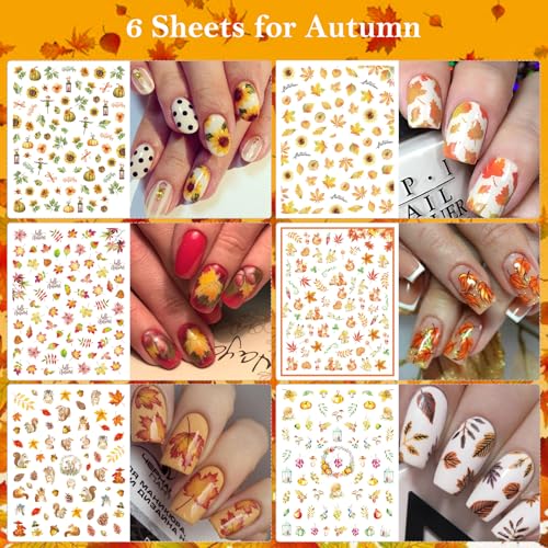 All Holiday Nail Stickers, 30 Sheets Self-Adhesive Nail Art Decals B2397