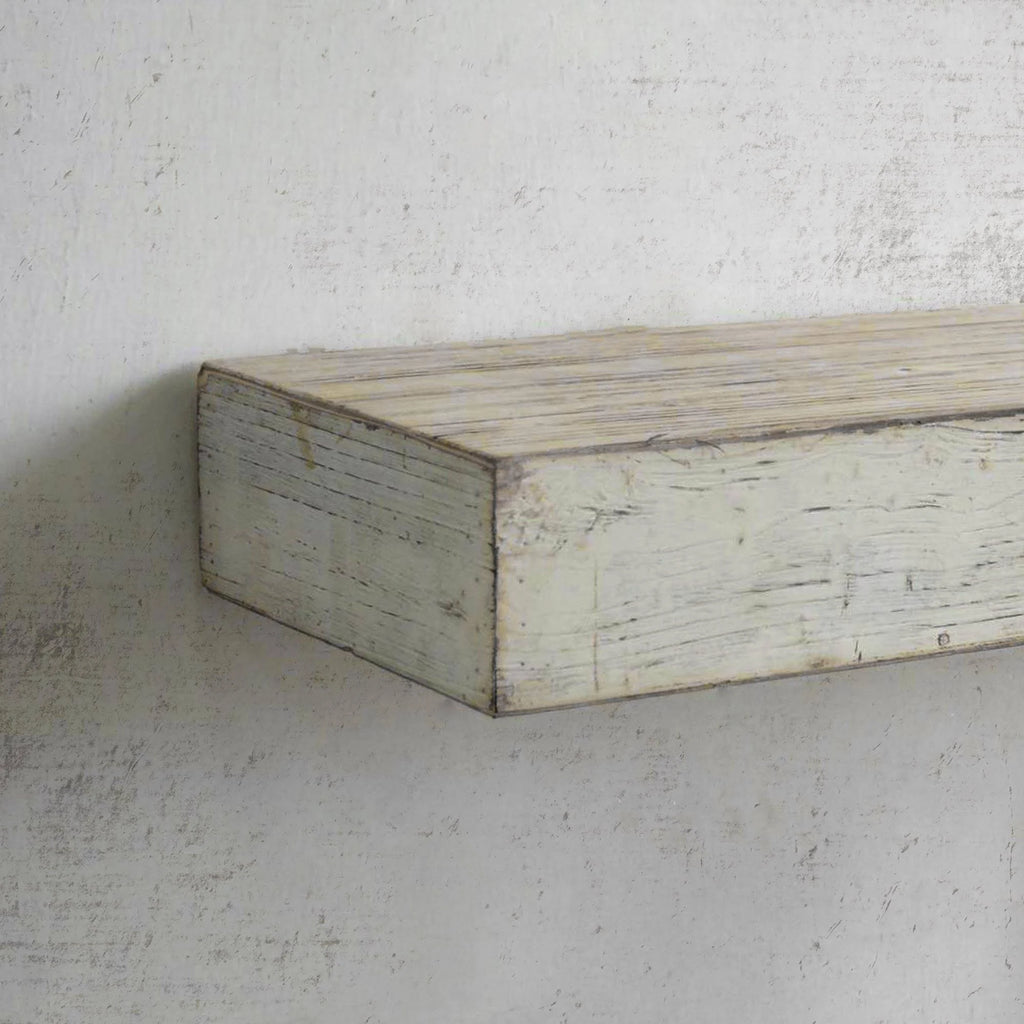 Rustic Whitewashed Wood Floating Wall Shelf Z9925