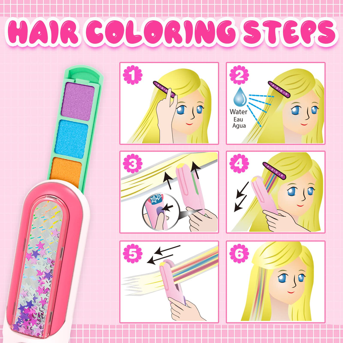 Hair Chalk Set for Kids DIY Hair Color Dye Chalk H950741
