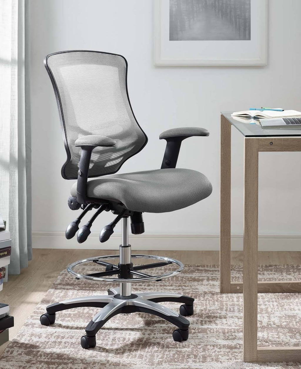 Black Mesh Drafting Chair M240367