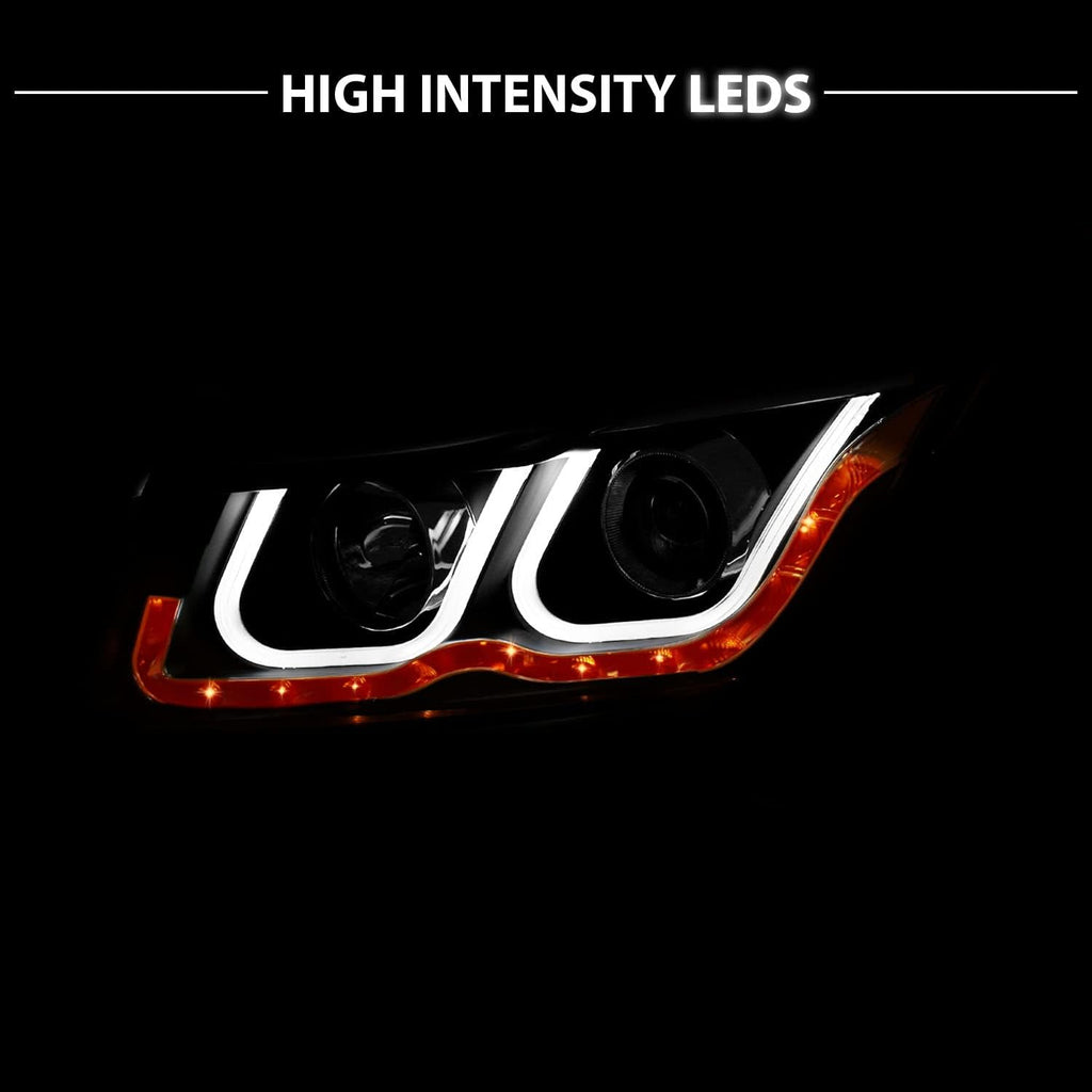 Black Projector Headlights Bar Style J6606