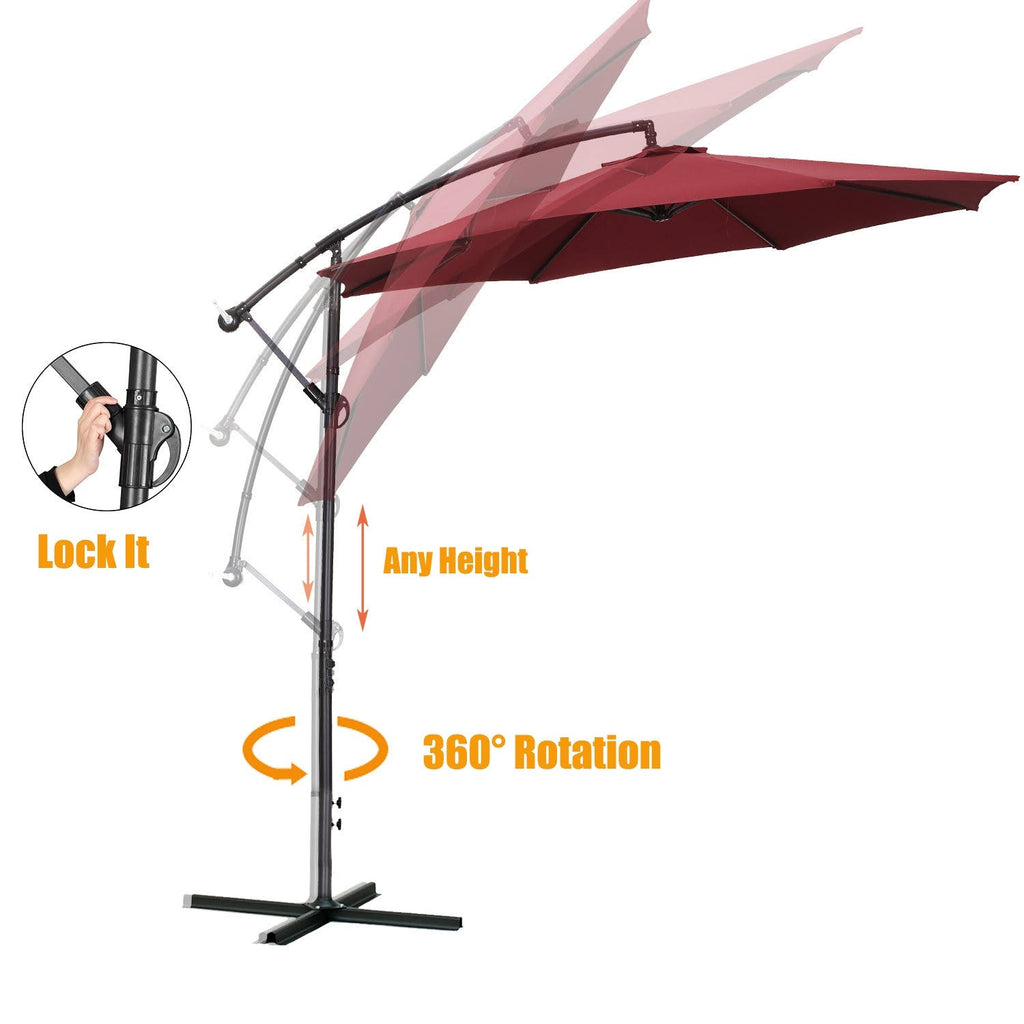 10ft Cantilever Patio Umbrella with Cross Base - Blue Z321359