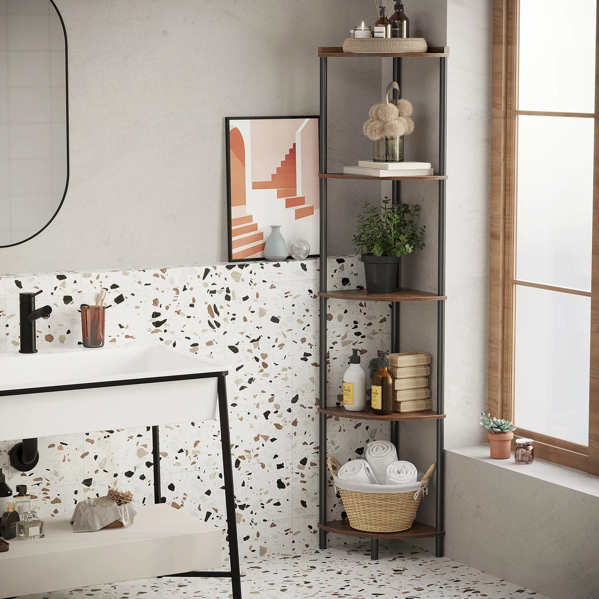 5 Tier Corner Shelf Stand D45872