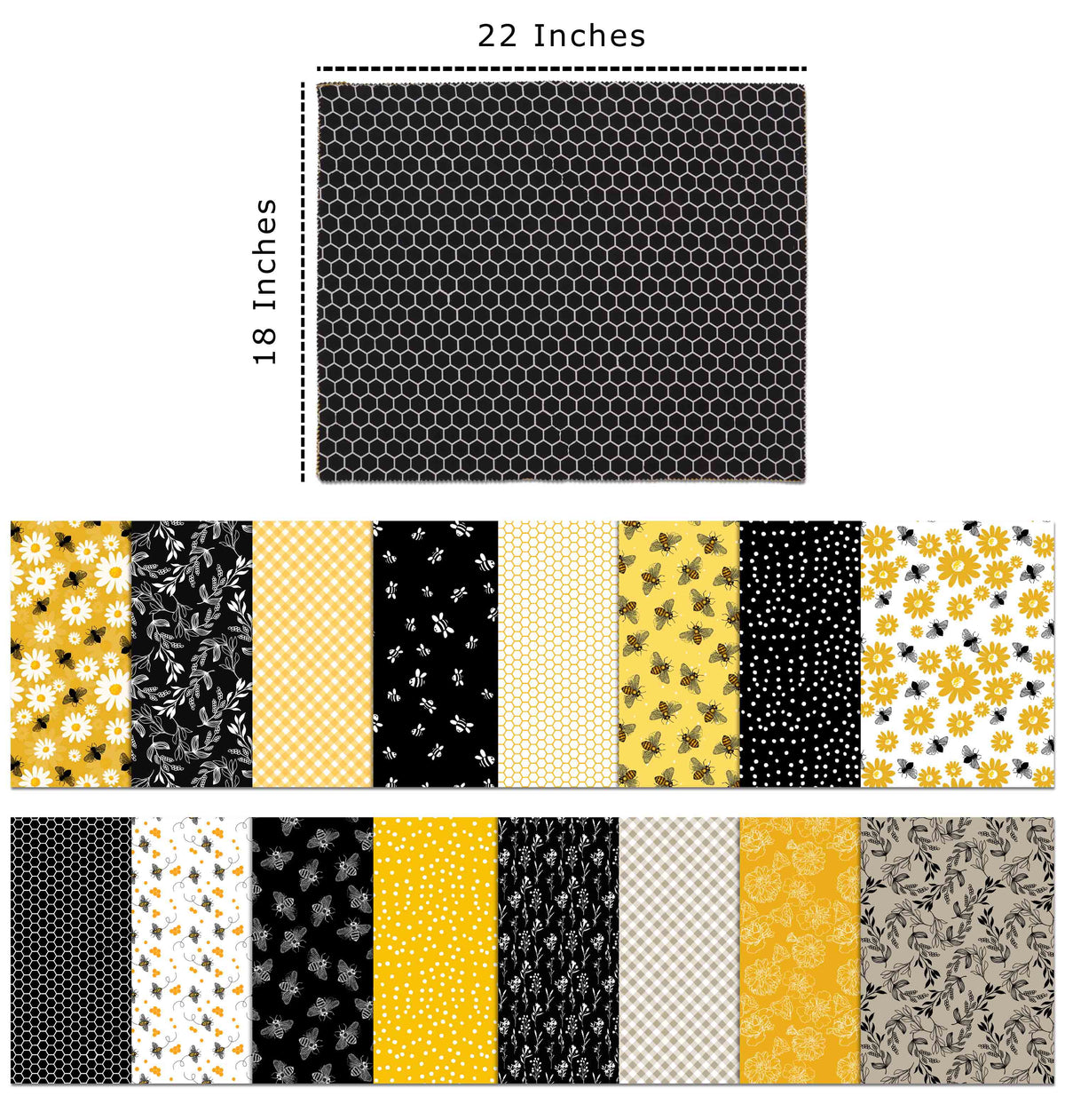 16 Pc 100% Cotton Pre-Cut Quilting Fabric A4864