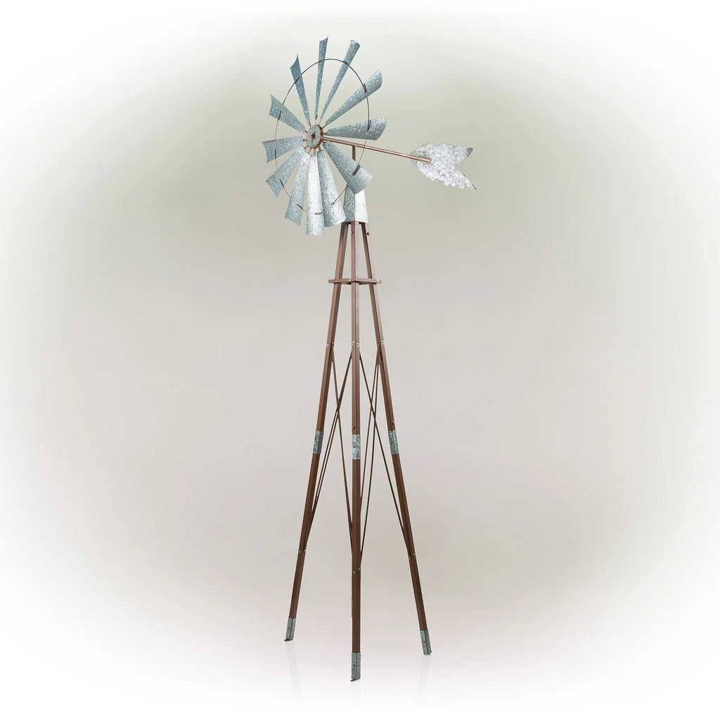 Galvanized Metal Kinetic Windmill A298