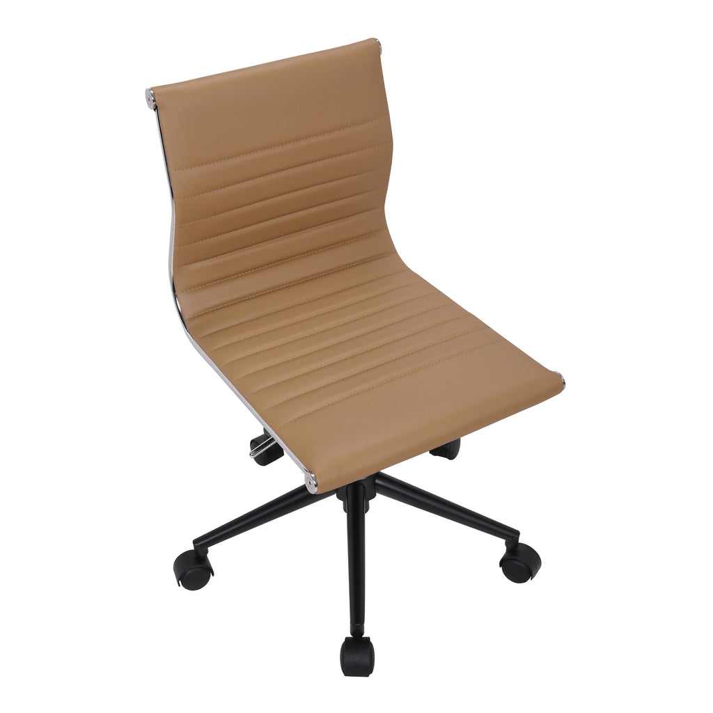 Industrial Task Chair in Black and Camel Faux Leather A2561