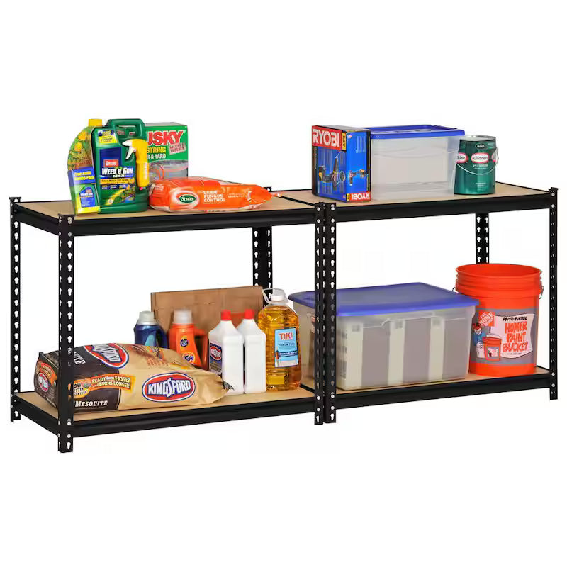 4-Tier Heavy Duty Steel Shelving Unit in Black L88243